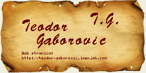 Teodor Gaborović vizit kartica